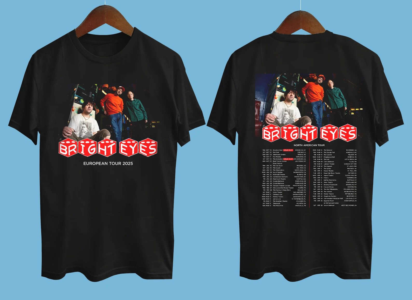 Bright Eyes Announce Massive 2025 Tour Collection Black All Size Shirt