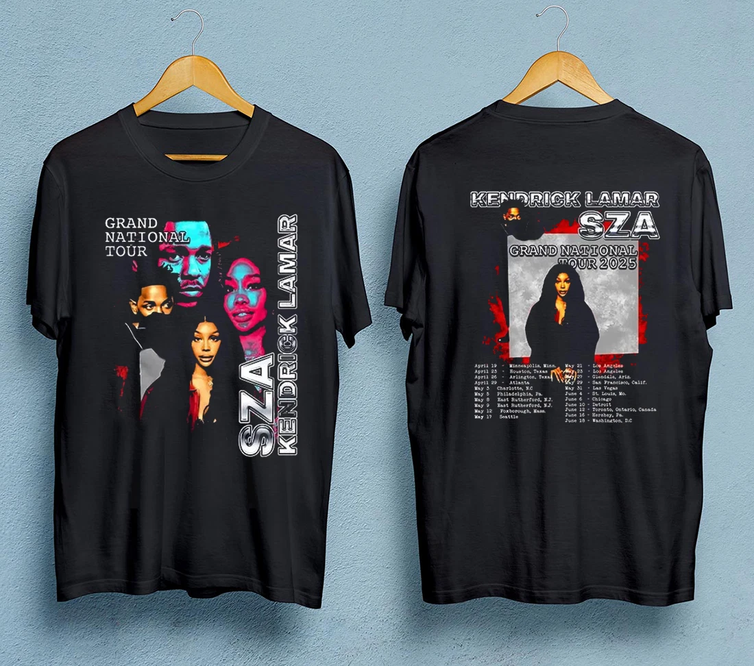 Kendrick Lamar Sza Grand National Tour 2025 Unisex Cotton T-Shirt S -5Xl