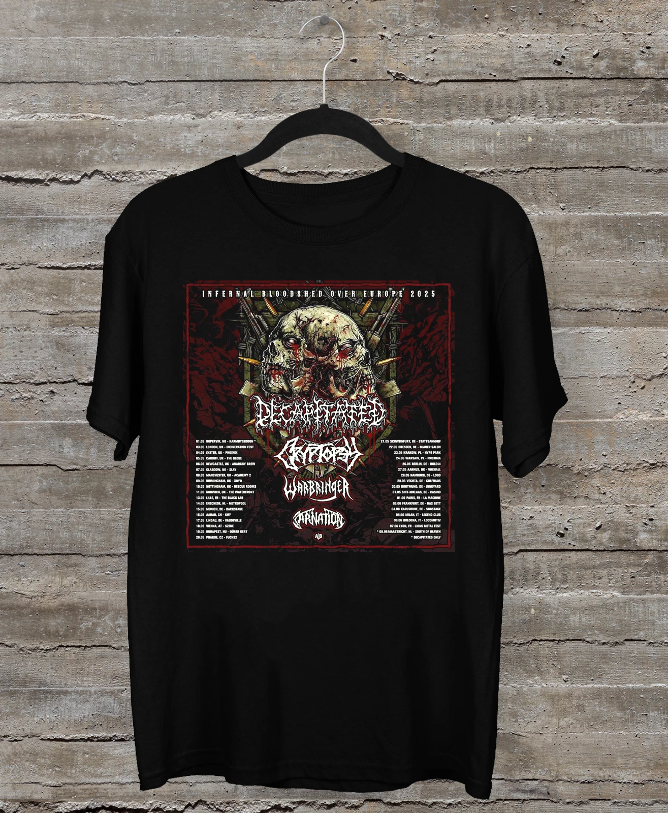 Decapitated Band European Tour Spring 2025 Black All Size Gift Fan Shirt
