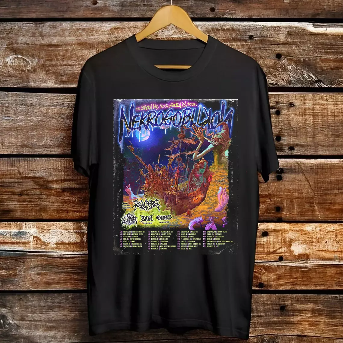 Nekrogoblikon Band Show Me Goblin Tour 2025 Shirt Full Size