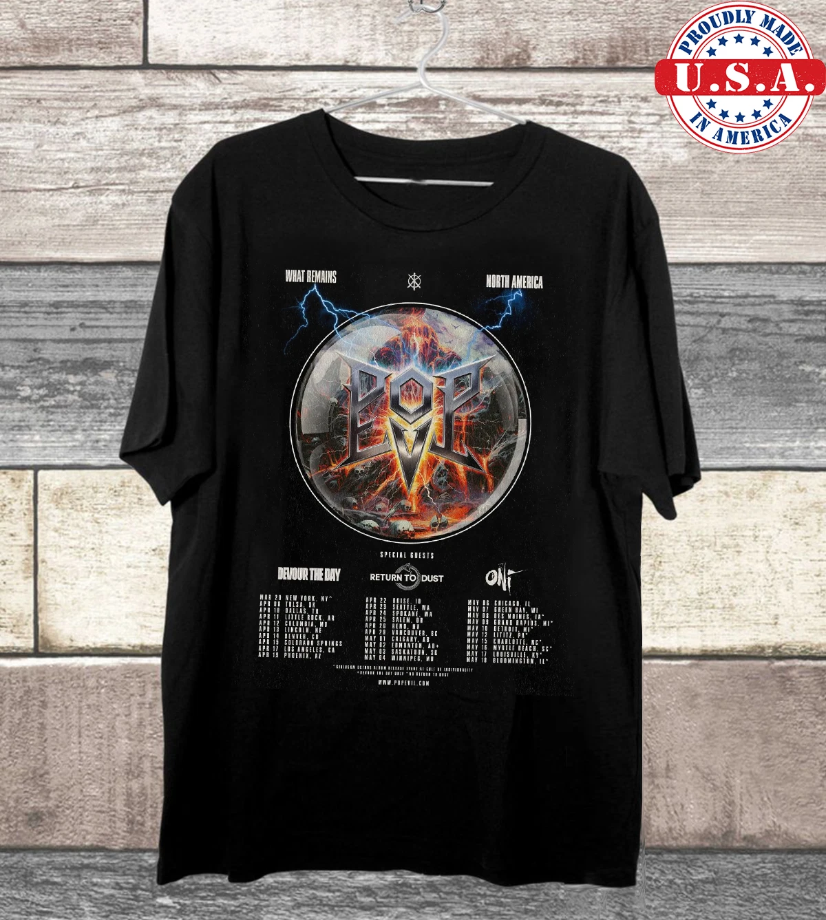 Pop Evil Band What Remains North America Tour 2025 Shirt