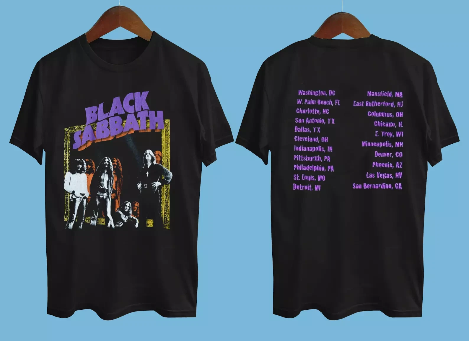 Rare Black Sabbath 1997 Tour 2 Side Black All Size Shirt