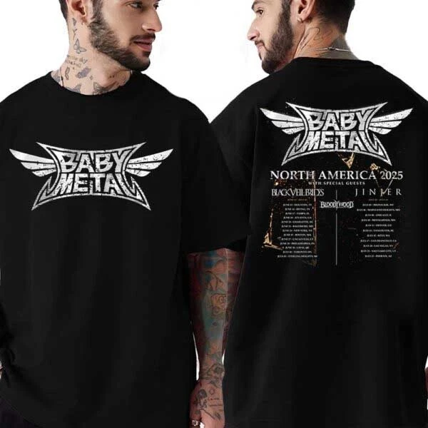 Babymetal North America Tour 2025 Dates List With Special Guests 2 Sides T-Shirt