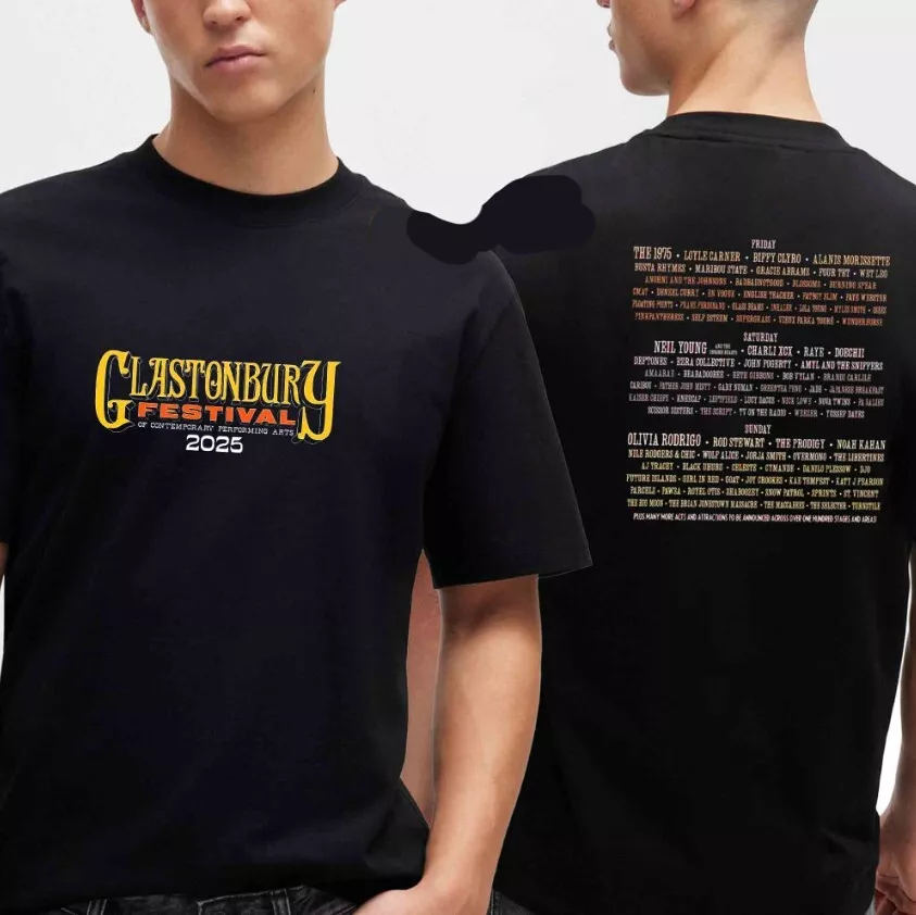 Glastonbury Festival 2025 Lineup Worthy Farm Pilton T-Shirt
