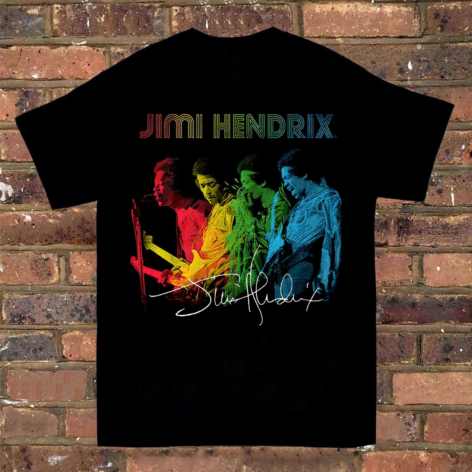 Jimi Hendrix Singer Cotton Black All Size Men T-Shi