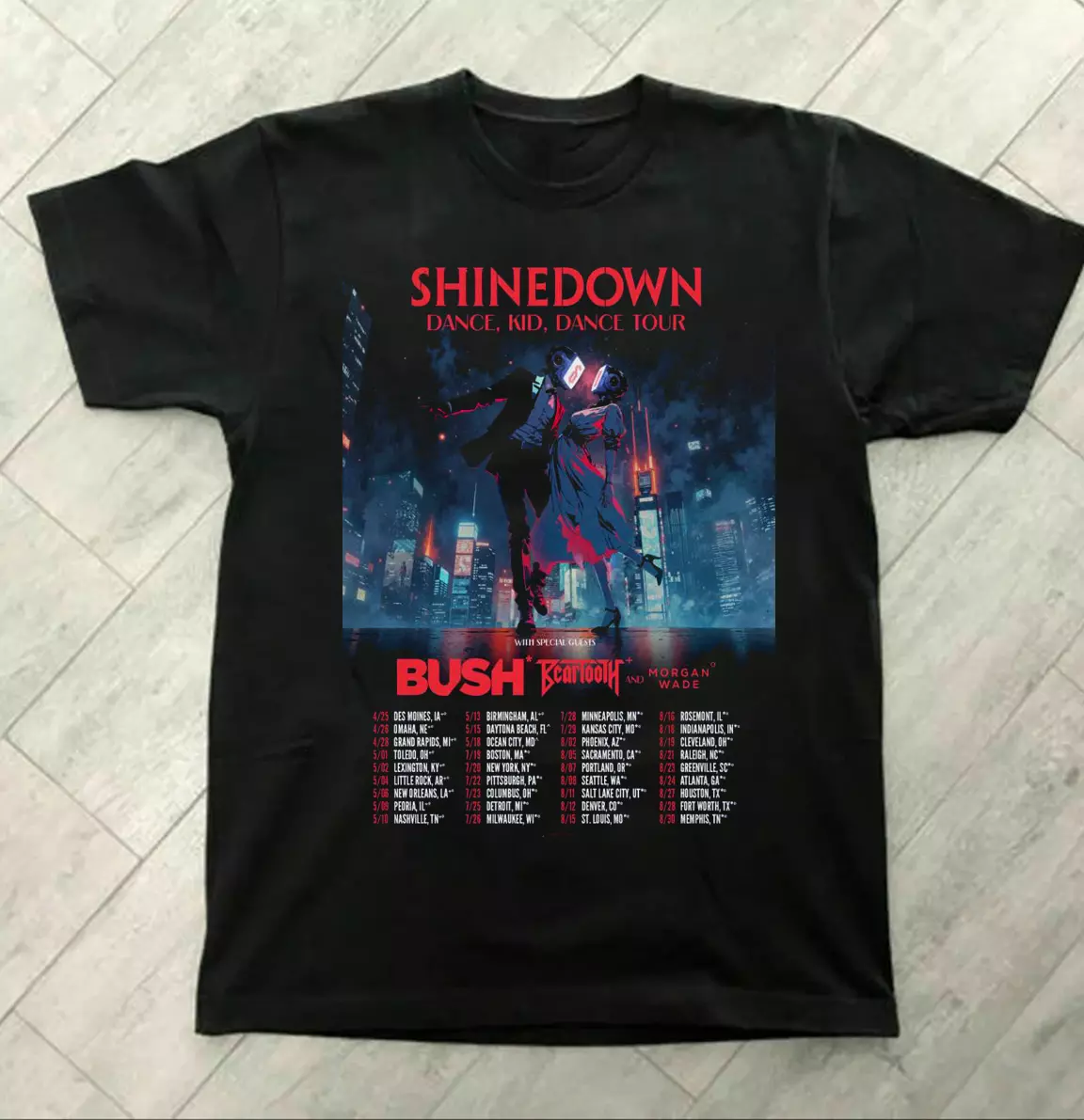 Shinedown Band Tour 2025 Tour All Size T-Shirt