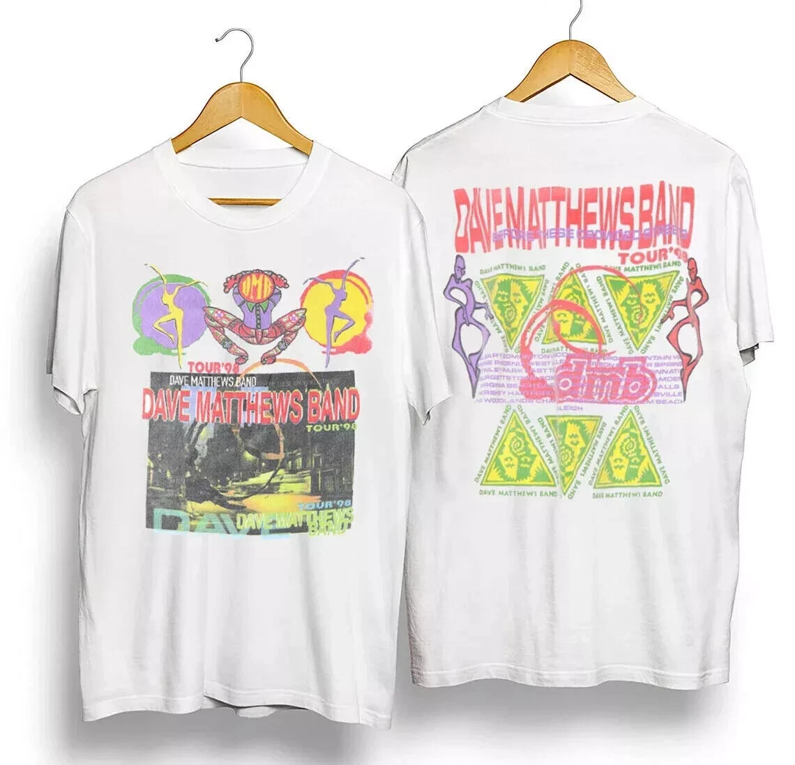 2 Sides Dave Matthews Band Tour 1998 Shirt White Classic Unisex