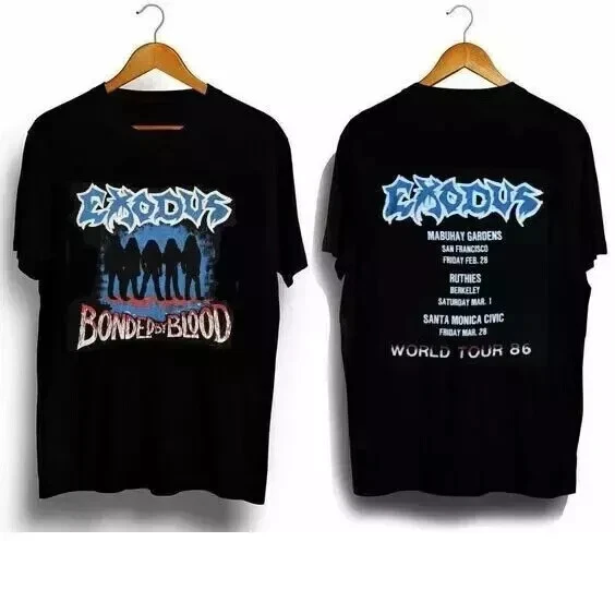 2 Sided Exodus 1986 Tour T-Shirt, Metal Band Shirt