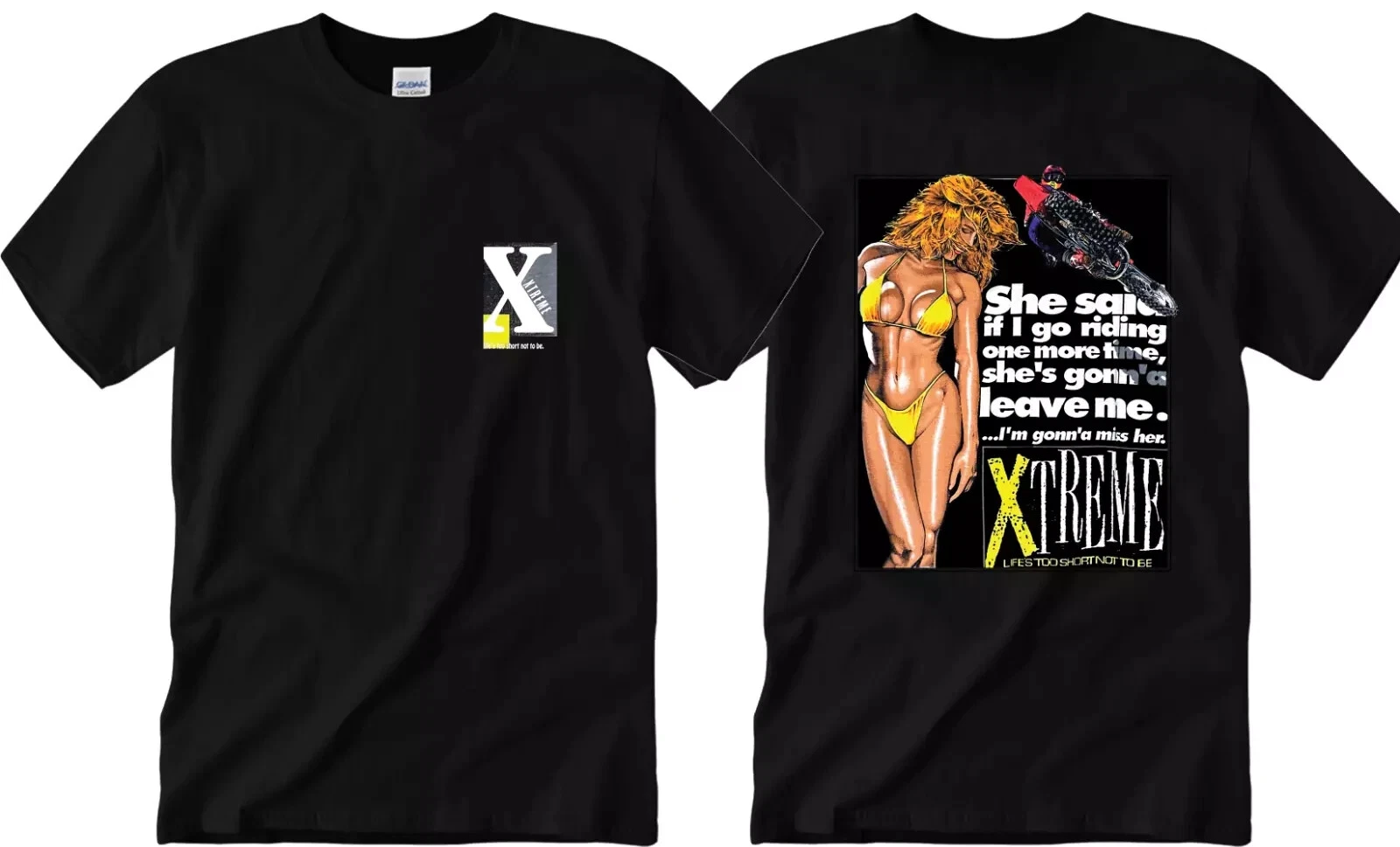 Vintage 1993 Xtreme Racing Motocross Single Stitch T-Shirt Black