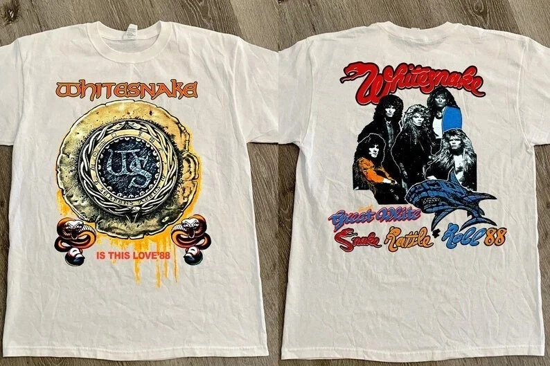 Whitesnake Is This Love '88 Concert T-Shirt, Whitesnake Rock Concert T-Shirt
