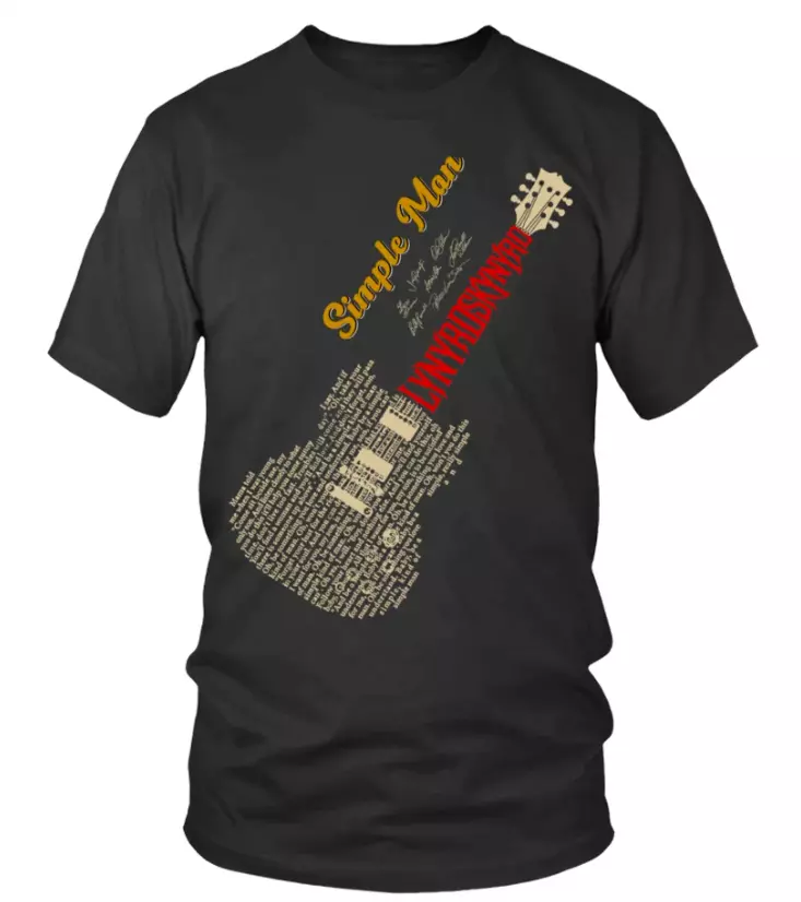 Lynyrd Skynyrd Simple Man Guitar T-Shirt Rock Band Fan Gift Te