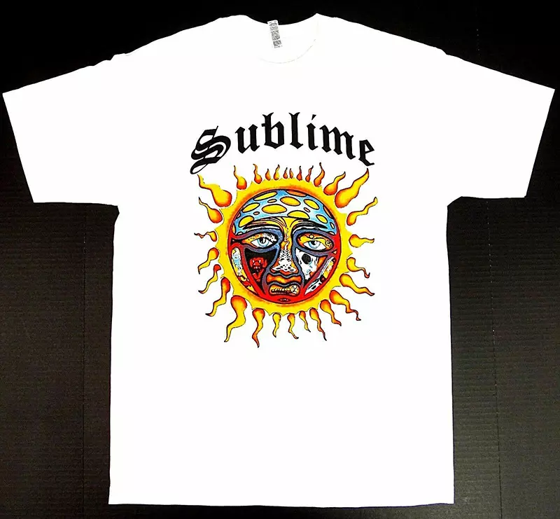 Sublime T-Shirt Sun Logo Lbc Ska Punk Long Beach Tee Adult Men'S White