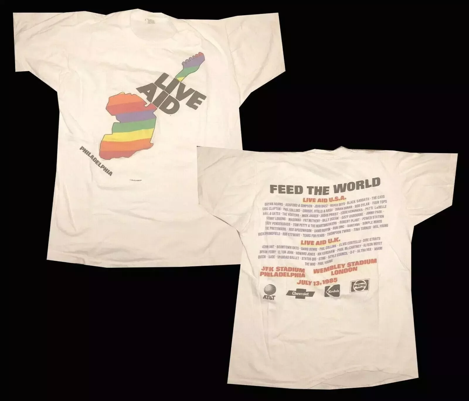 Vintage Live Aid 1985 Philadelphia Concert Shirt