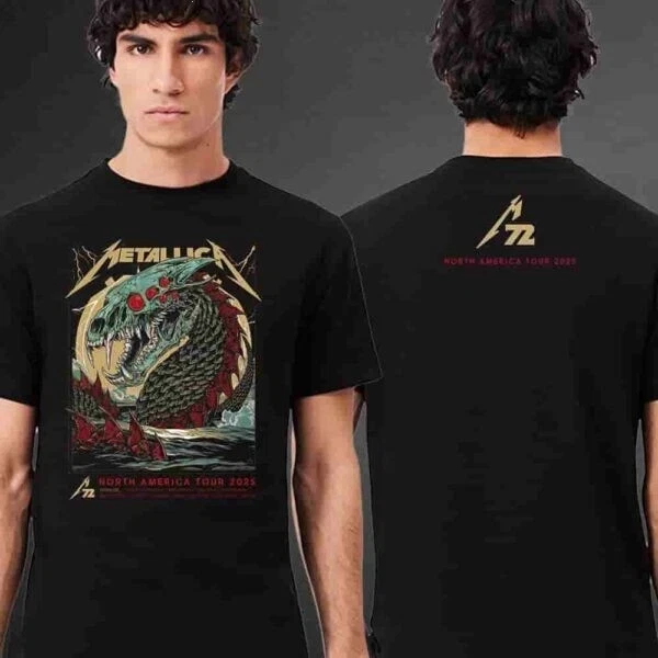 Metallica M72 North America Tour 2025 Artwork Poster T-Shirt, Size