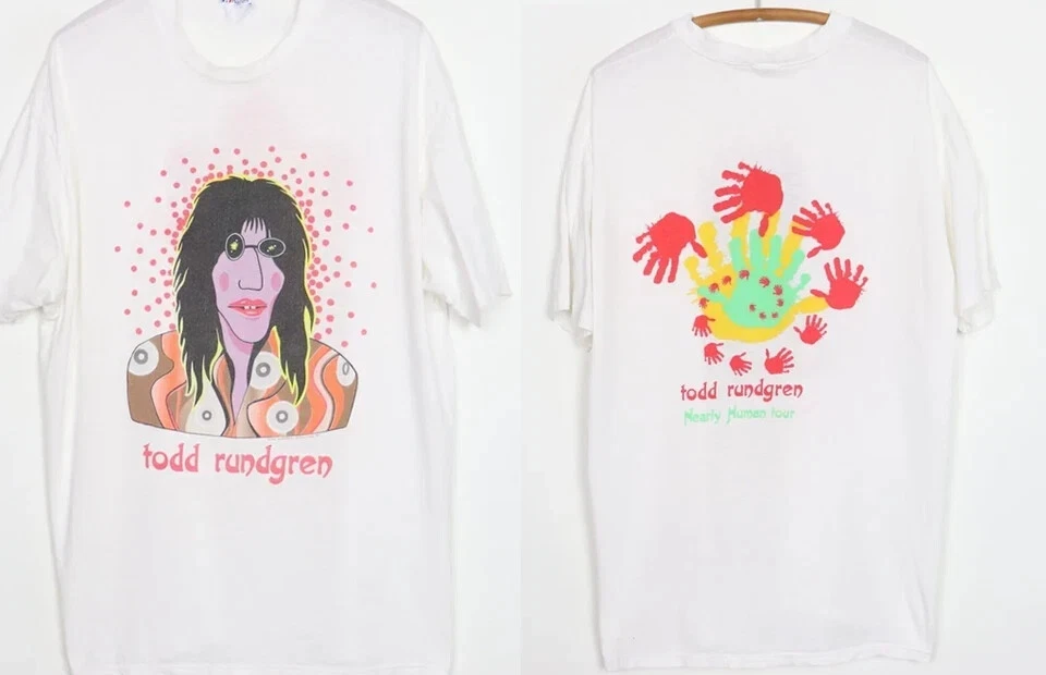 Todd Rundgren Tour 2 Sides White T-Shirt Short Sleeve