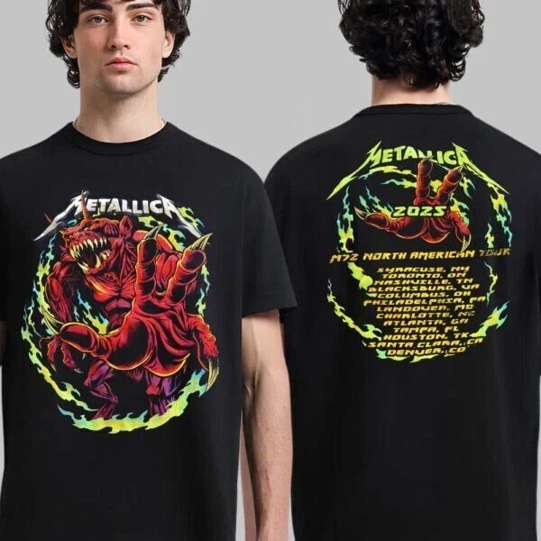 New Item Metallica M72 2025 Tour Red Demon Two-Sided Unisex T-Shirt Gift S-4Xl