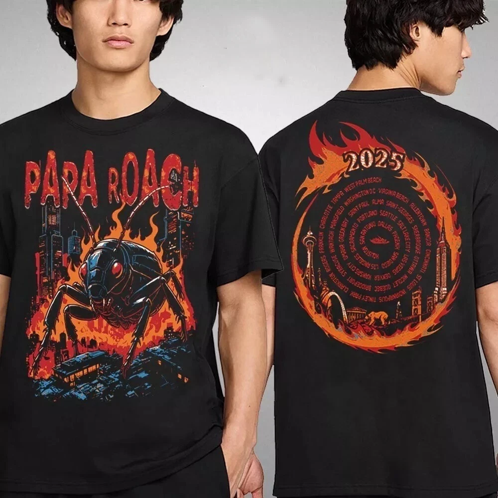 Papa Roach The Roachzilla 2025 North American Tour T-Shirt