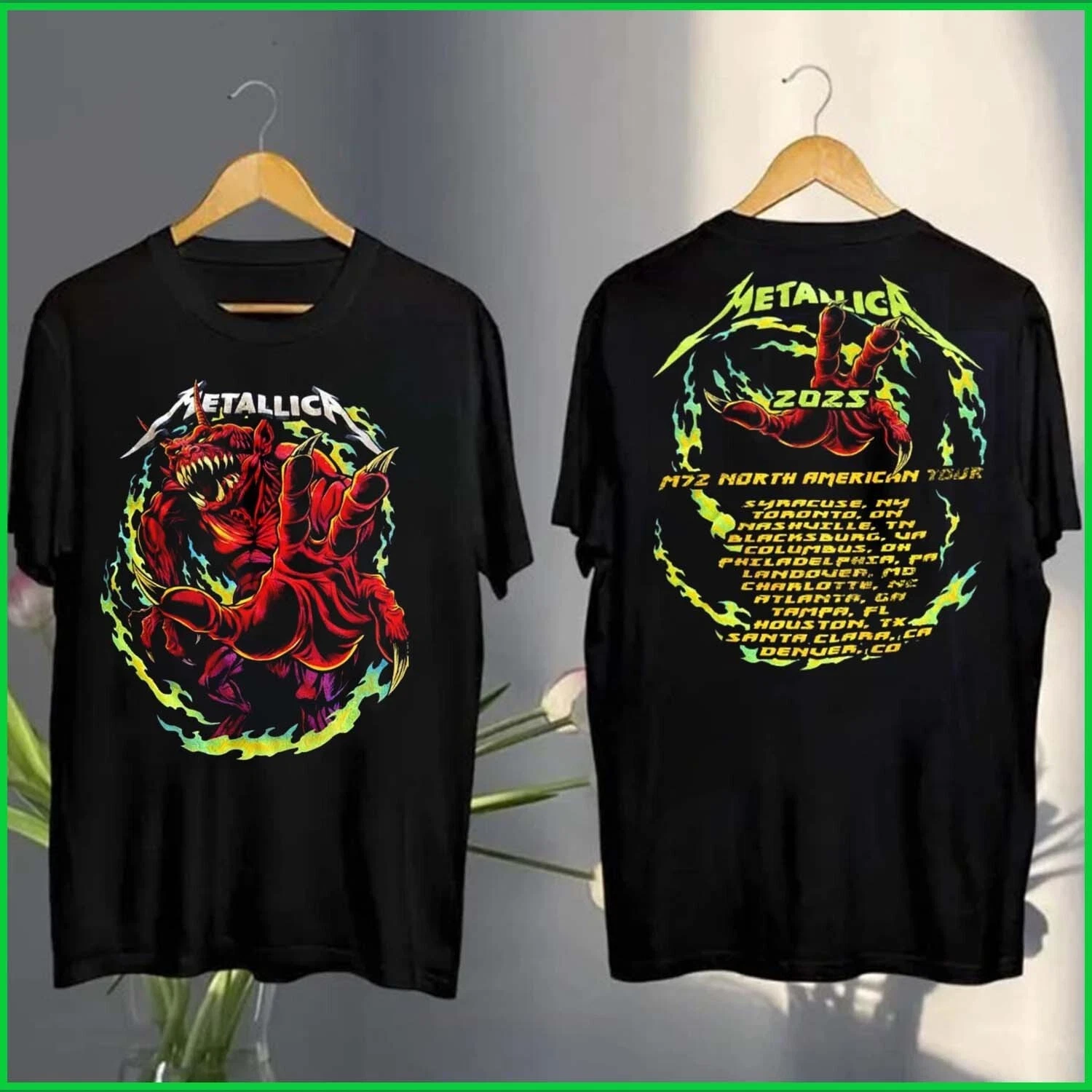 Metallica M72 North American Tour 2025 Tour Dates Red Demon T-Shirt