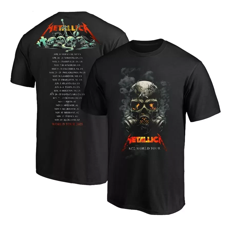 New Metallica M72 World Tour Date 2025 Men And Women T-Shirt Gift For Fan