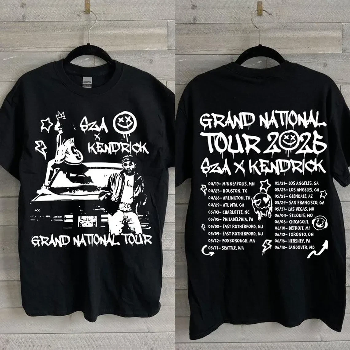Vintage Kendrick Lamar Sza Tour 2025 Shirt All Size Black Unisex Shirt