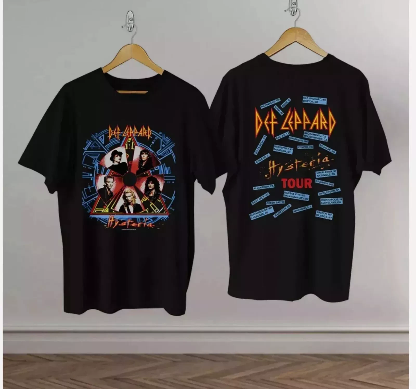 Vintage Def Leppard Hysteria Concert Tour T-Shirt 1988 T-Shirt Gift Fans