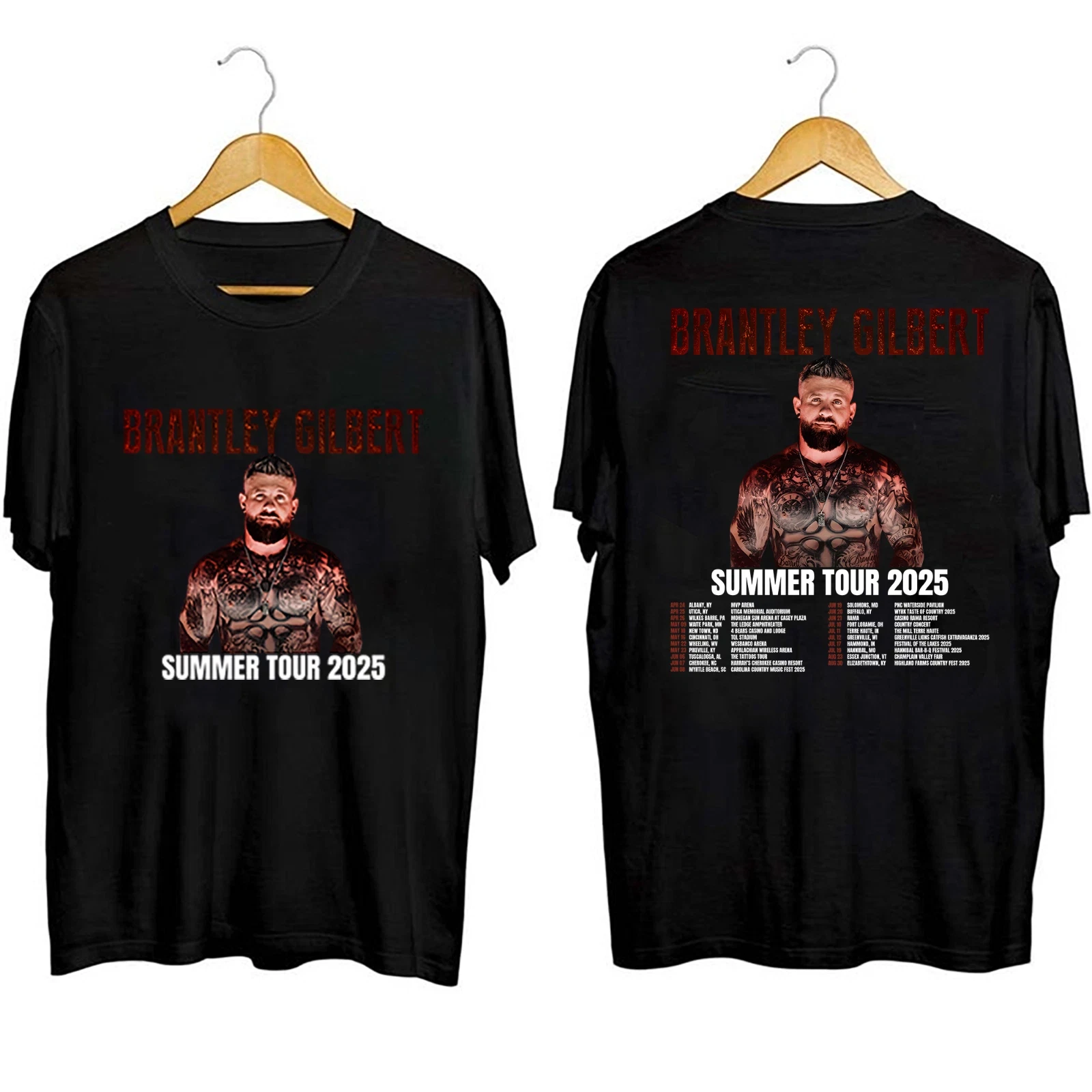 Brantley Gilbert Summer Tour 2025 Shirt Fans Gift Size S-4Xl