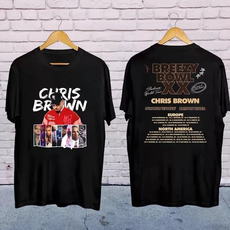 Chris Brown Graphic Shirt, 2025 Chris Brown Breezy Bowl Xx Tour T-Shirt S-4Xl
