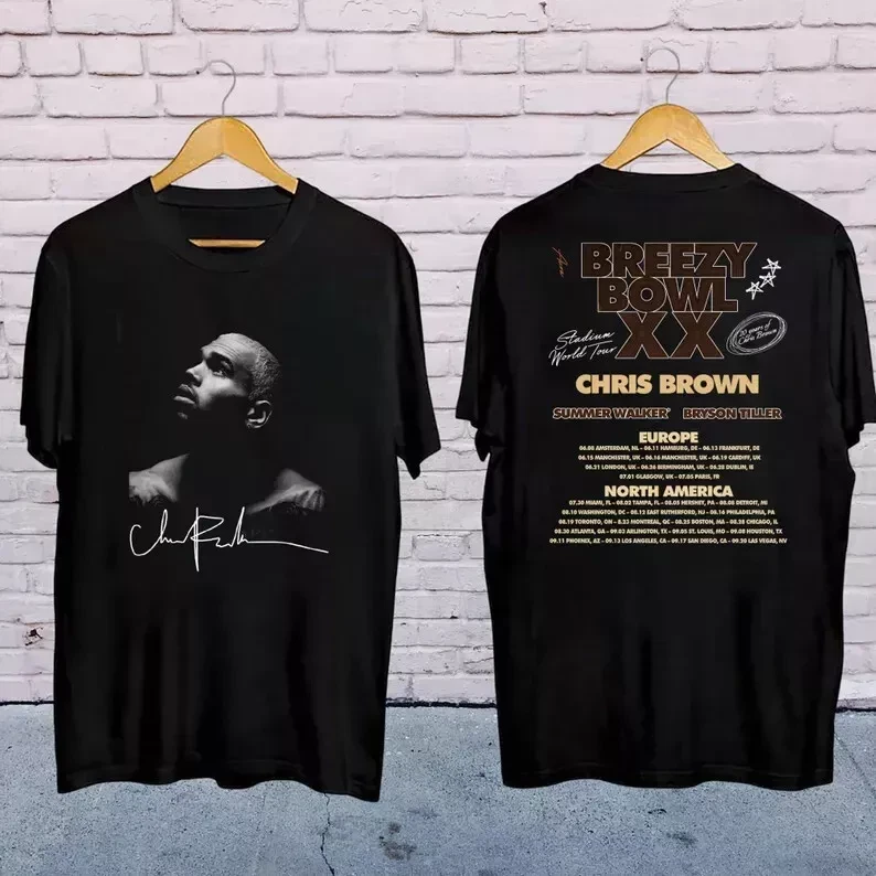 Chris Brown Signatures Shirt, 2025 Chris Brown Breezy Bowl Xx Tour T-Shirt S-4Xl