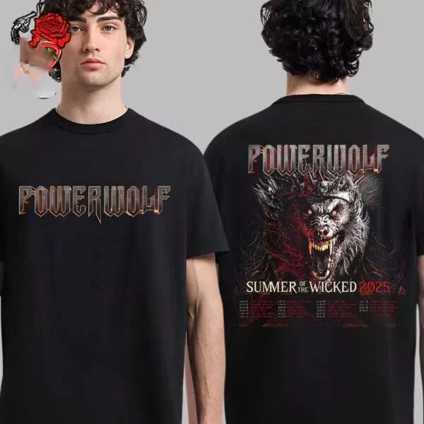 Powerwolf Summer Of The Wicked 2025 Tour Dates List Two Sides Unisex T-Shirt