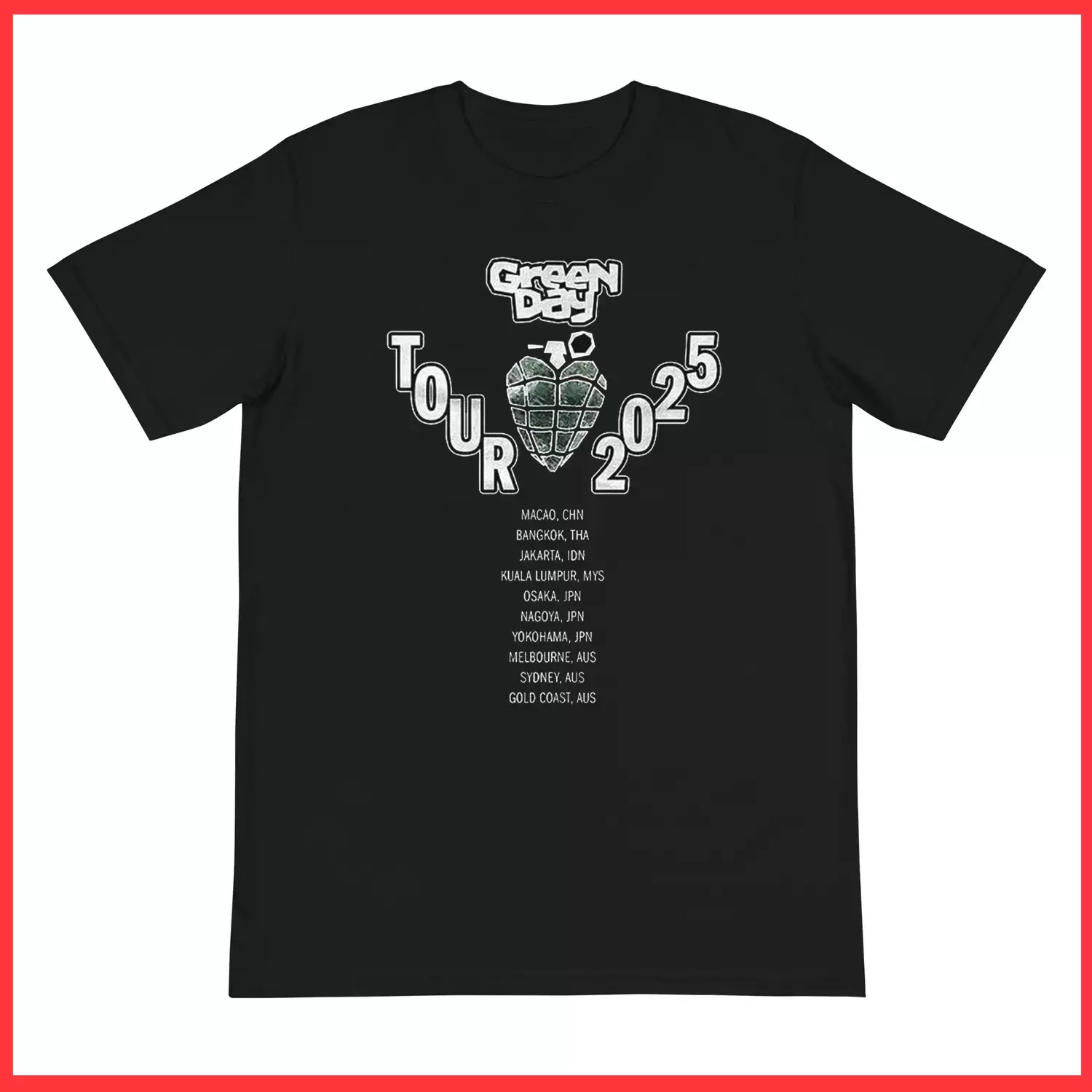 Green Day Tour 2025 T-Shirt Black