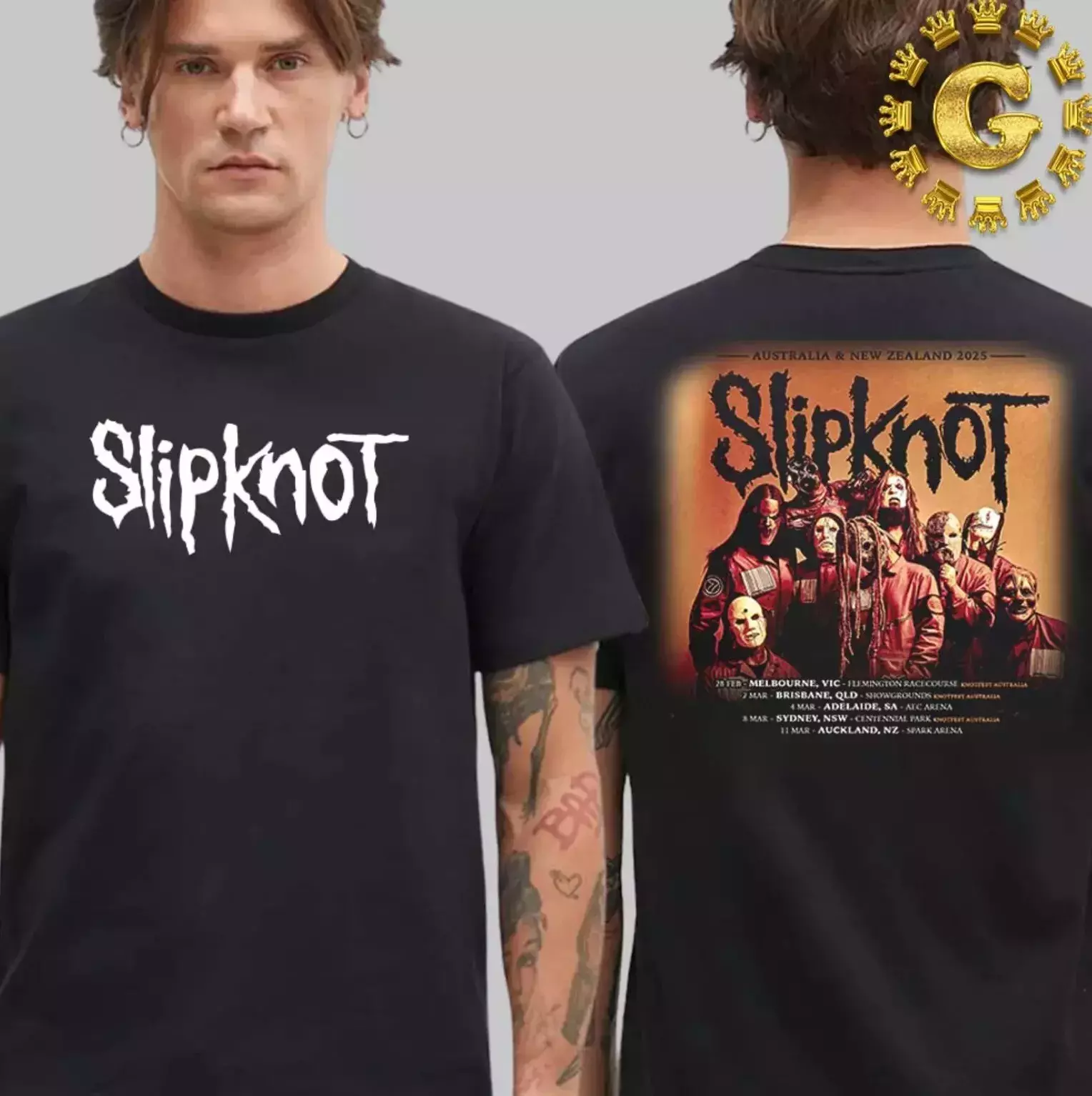 Slipknot Australia And New Zealand 2025 Tour Schedule List Dates T-Shirt