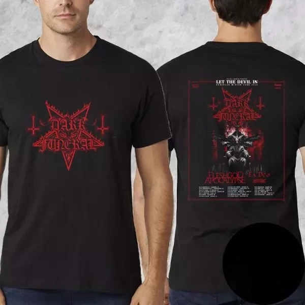 Dark Funeral Let The Devil In European Winter Tour 2025 Fan Gifts T-Shirt