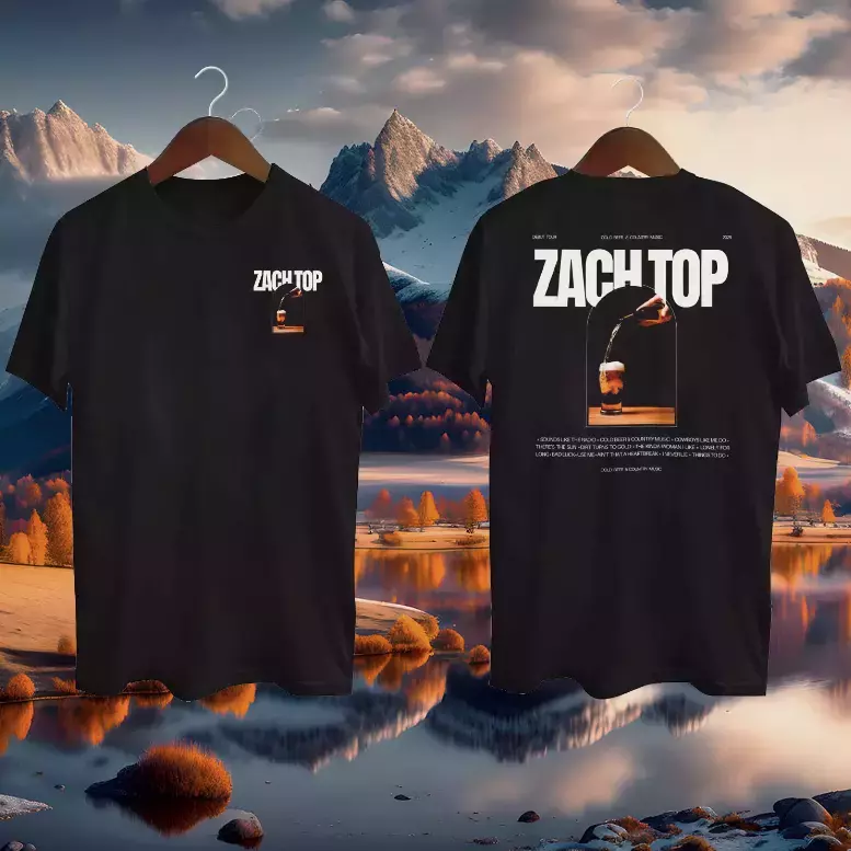 Zach Top Cold Beer & Country Music Tour 2025 T-Shirt Gift For Fan