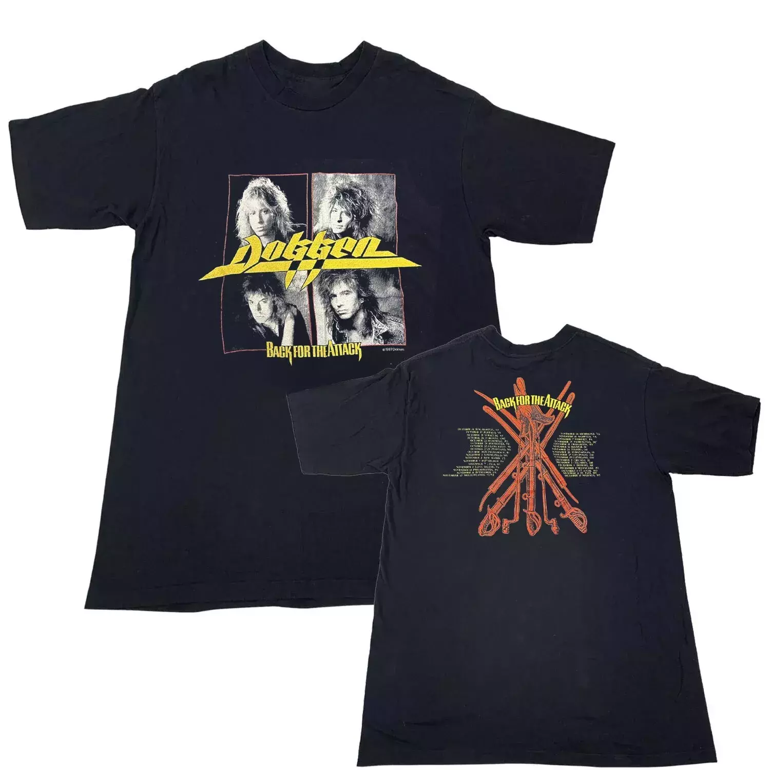 Dokken Back For The Attack Vintage Concert Tour Shirt