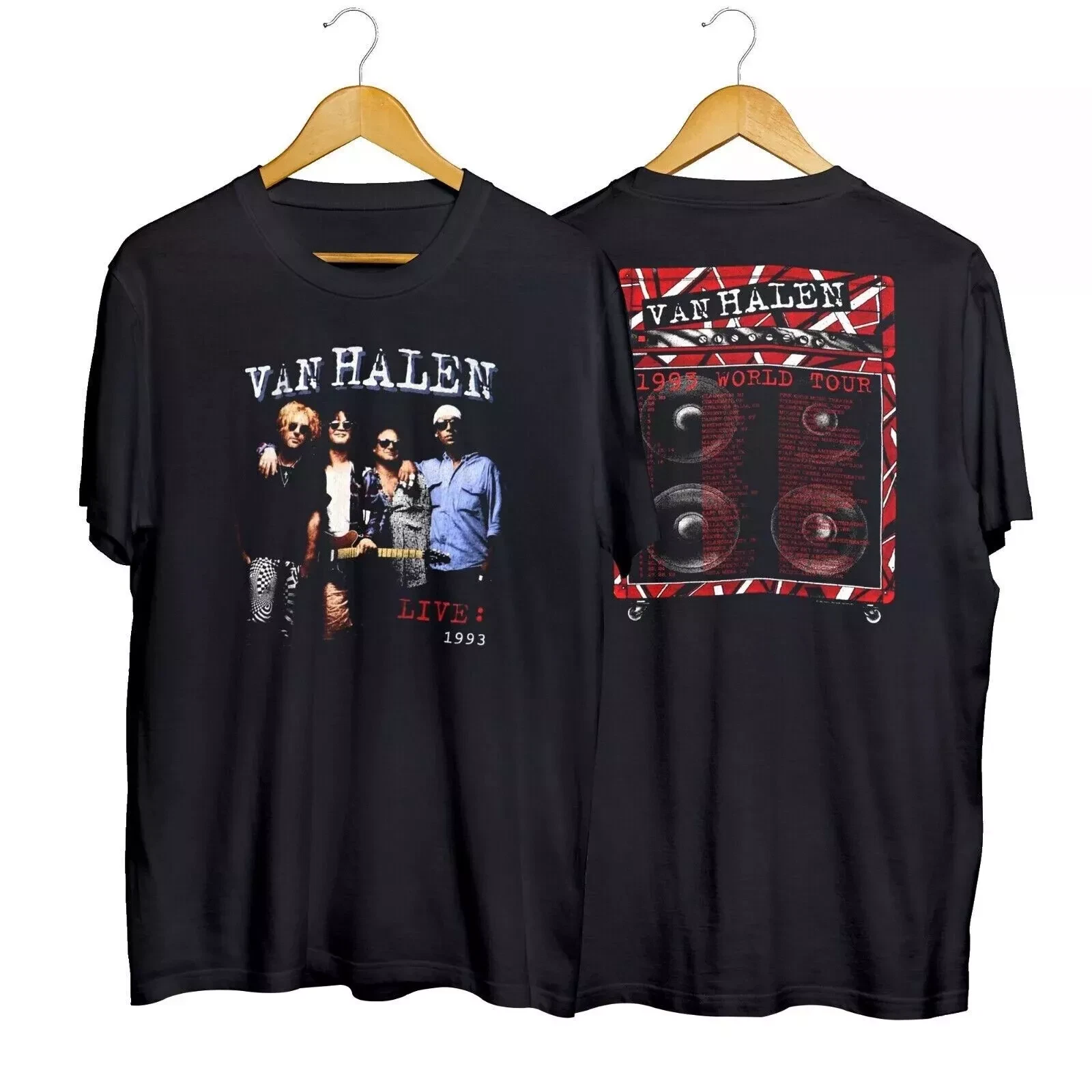 Vintage 1993 Van-Halen Eddie World Tour Shirt Heavy Music Unisex Cotton