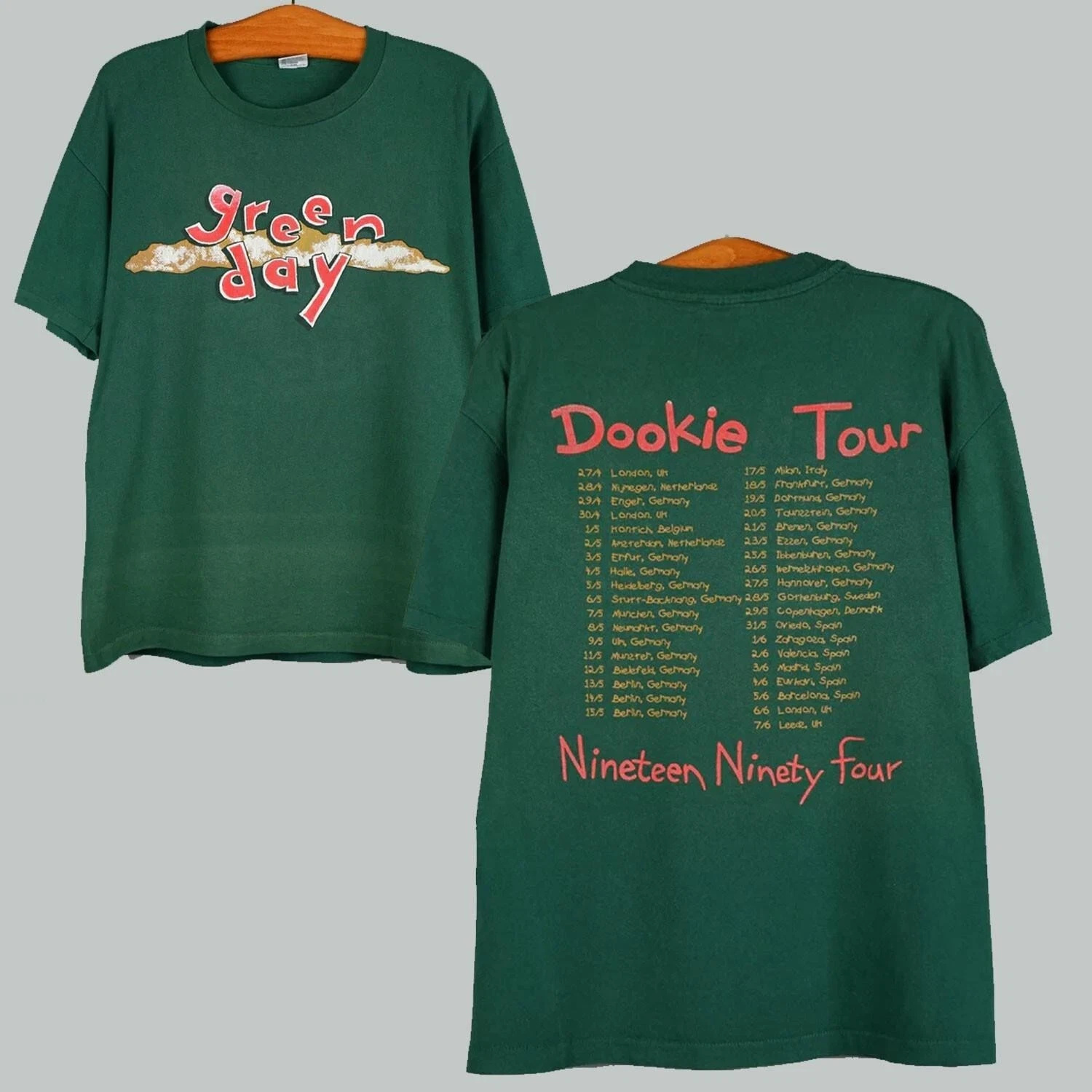 Vintage Green Day T-Shirt Dookie Tour