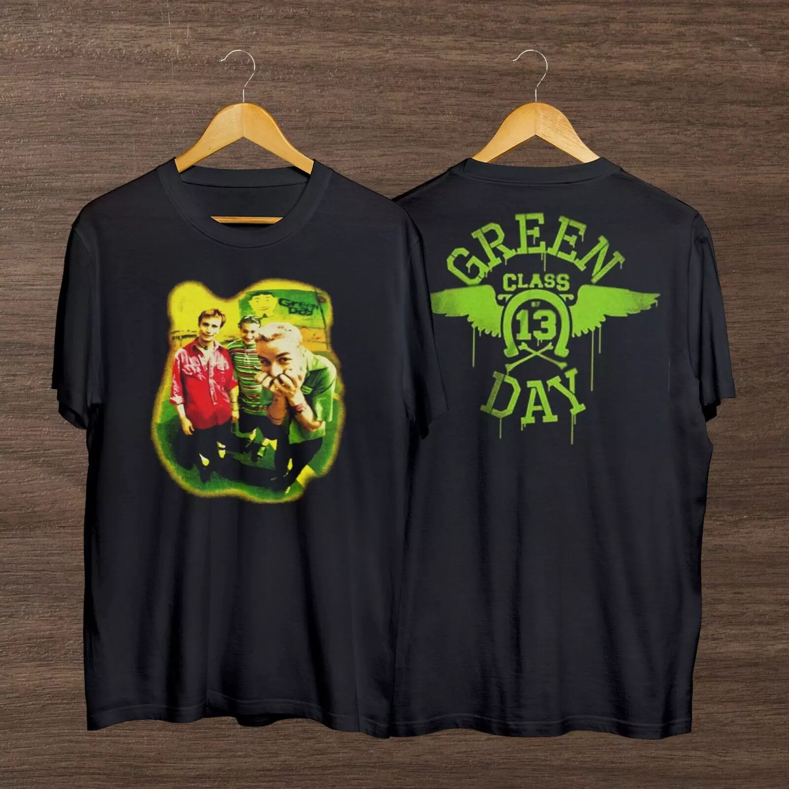 Retro Music Green Day Band Vintage Graphic Tee, Green Day Tour Neon T-Shirt