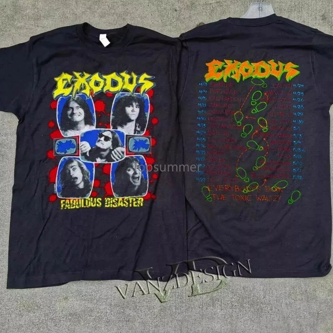 Vintage Exodus Shirt Tour Dates 1989 Fabulous Disaster Thrash Metal Reprint