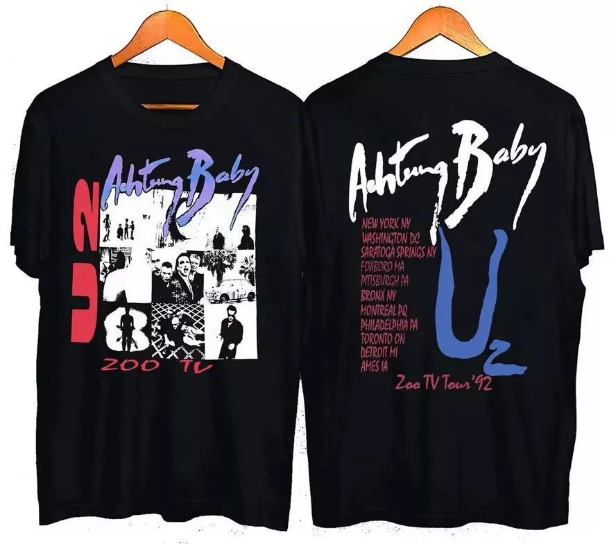 Vintage U2 Achtung Baby Zoo Tv Tour 92 Concert T-Shirt