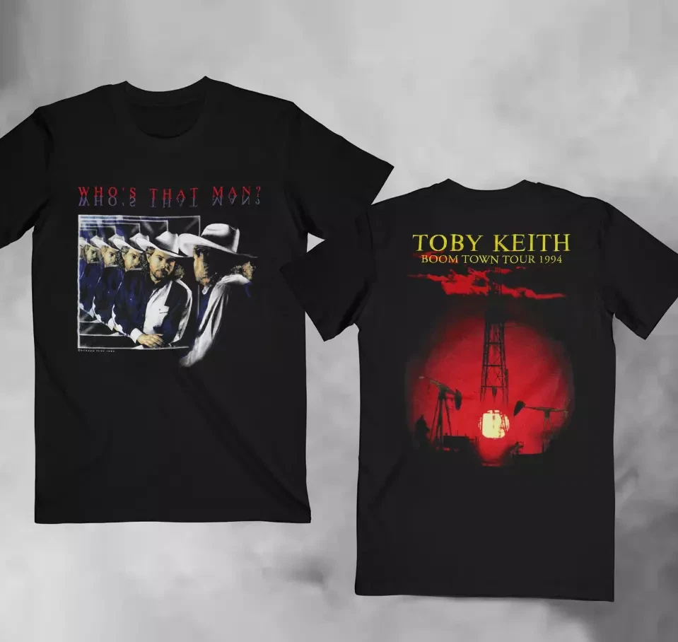 Vintage 1995 Toby Keith Boom Town Tour Cotton Black All Size Unisex Shirt