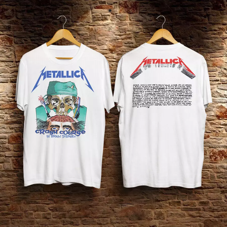 1987 Metallica Crash Course In Brain Surgery Shirt Vintage Unisex Cotton