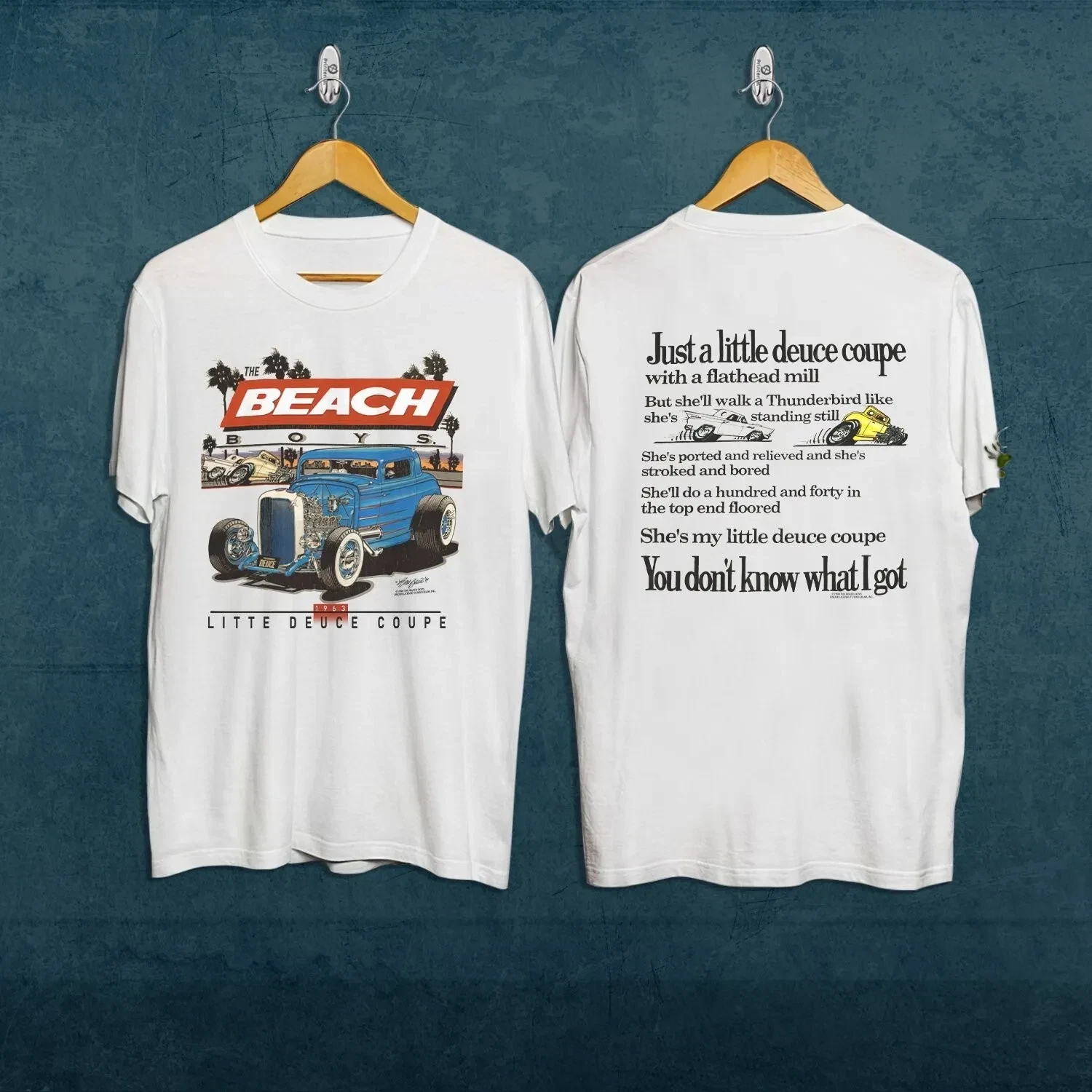 90S Beach Boys Little Deuce Coupe T-Shirt Vintage 1994 Beach Boys Muscle Car Te