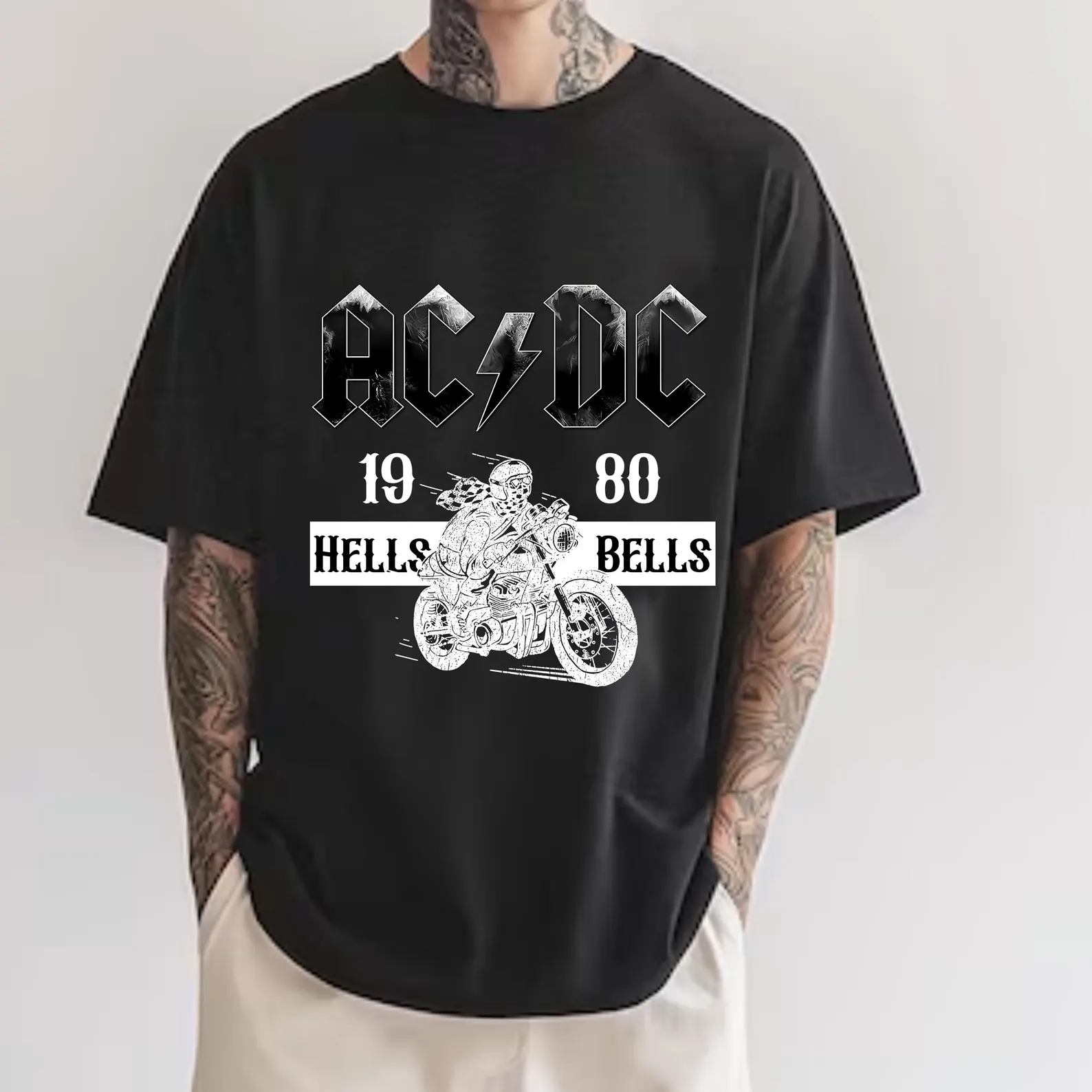 Acdc 1980 Hells Bells Tee, Acdc Band Vintage Shirt, Rock N Roll Shirt, Music Love Tee, Pwr Up Tour 2025 Shirt For Fan