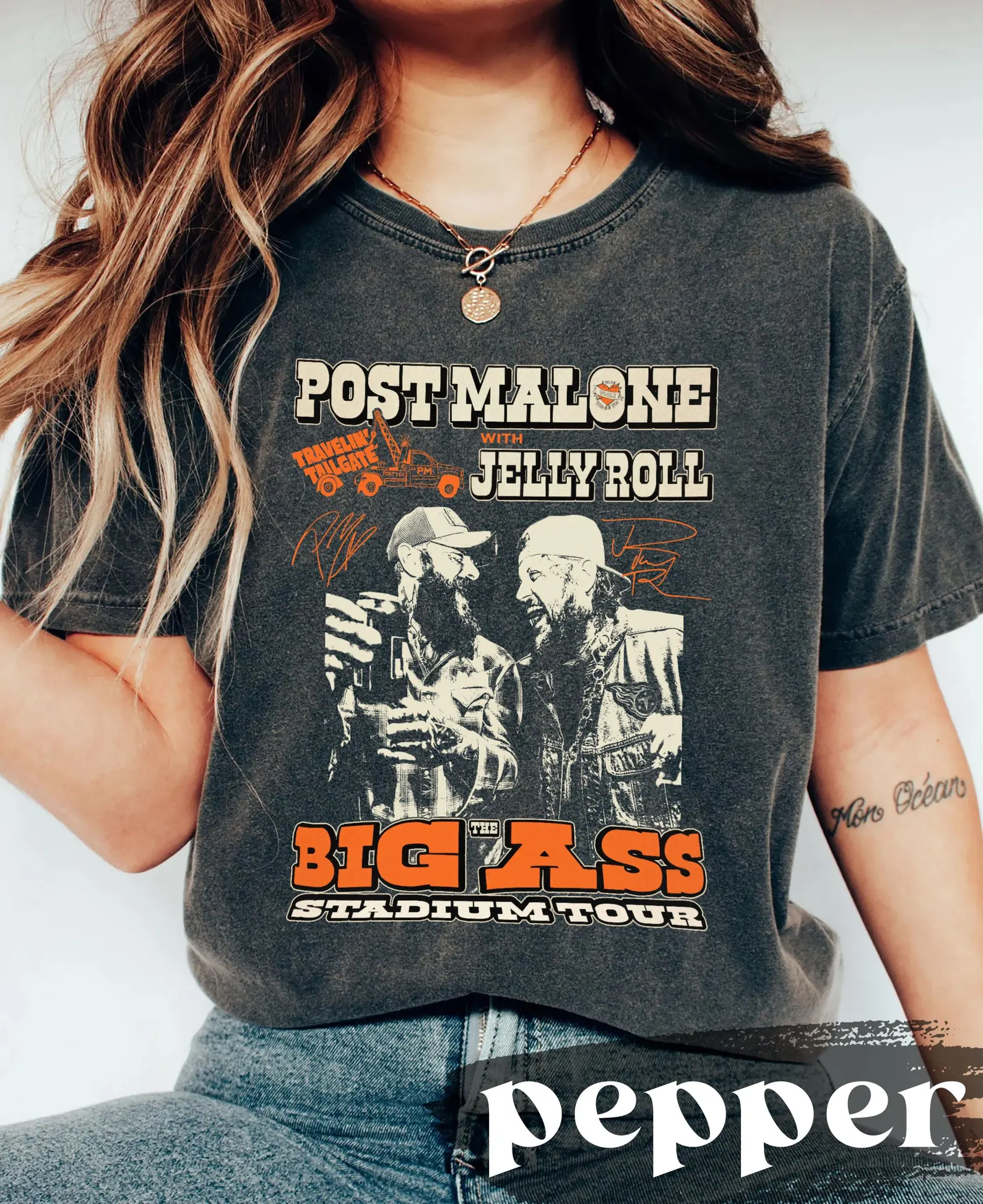 Post Malone Jelly Roll Concert Tour Shirt, Posty Beautifully Broken Rapper Tee Men Women Posty Tour Shirt