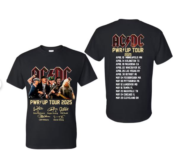 Acdc Power Up 2025 Shirt, Acdc Band Unisex Shirt, Pwr Up Tour Gift For Fan, Acdc Tour 2025 Shirt