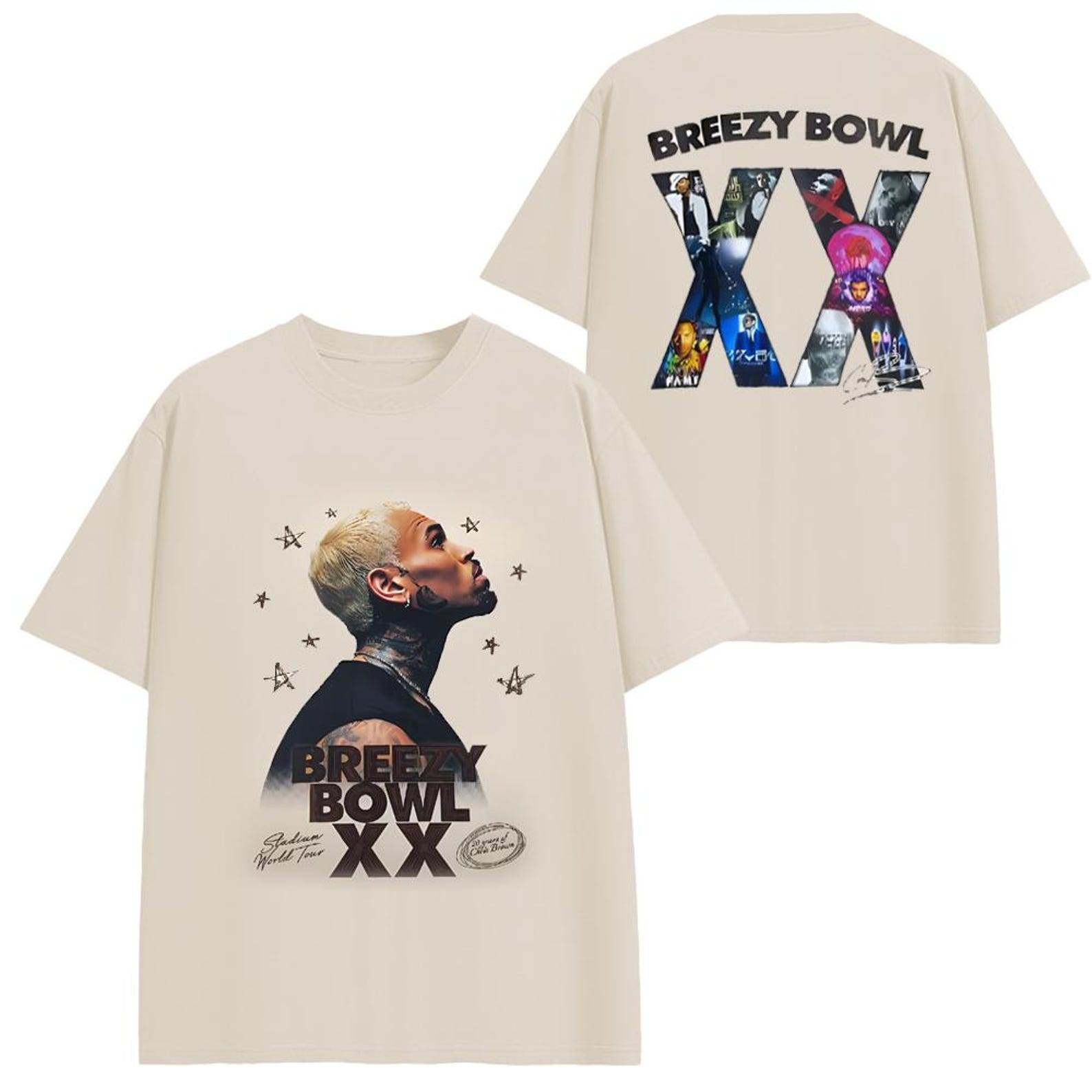 Chris Brown T-Shirt World Tour Shirt, Brezzy Bowl Xx Tour Chris Brown 2025 T-Shirt 