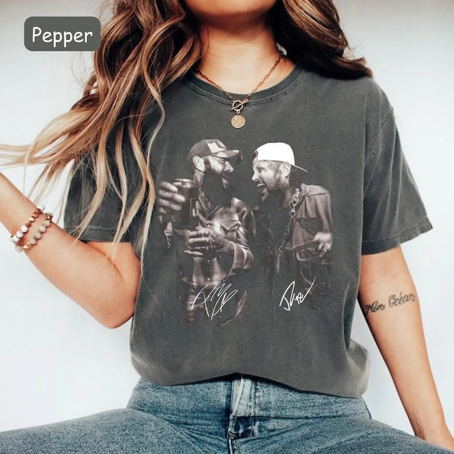 Post Malone Jelly Roll Concert Tour Shirt Posty Beautifully Broken Rapper Tee Men Women Posty Tour Shirt