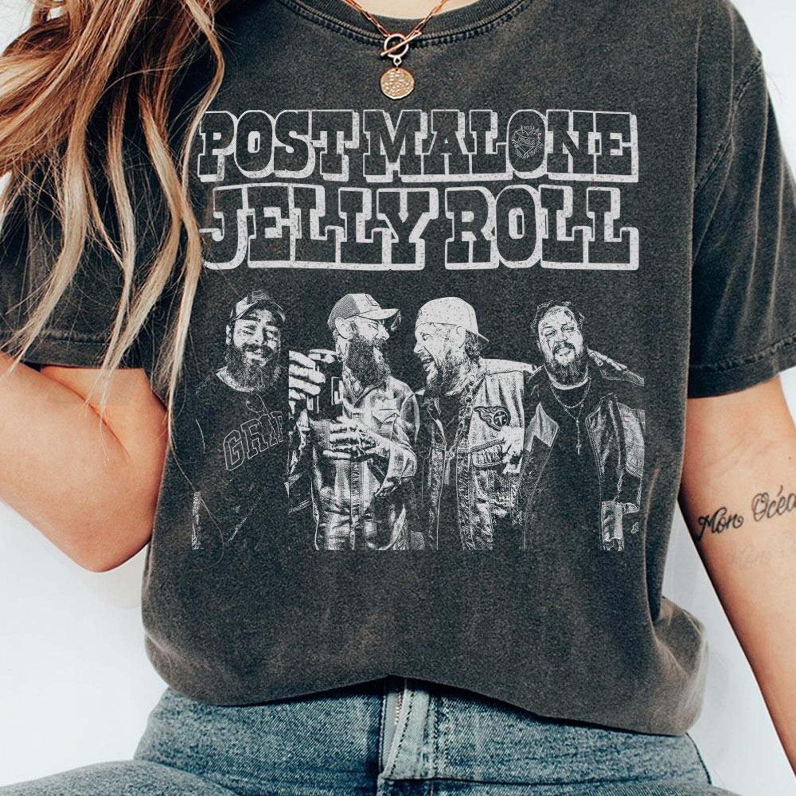 Post Malone Jelly Roll Vintage Shirt, Concert Tour Music Western 2025 Tp