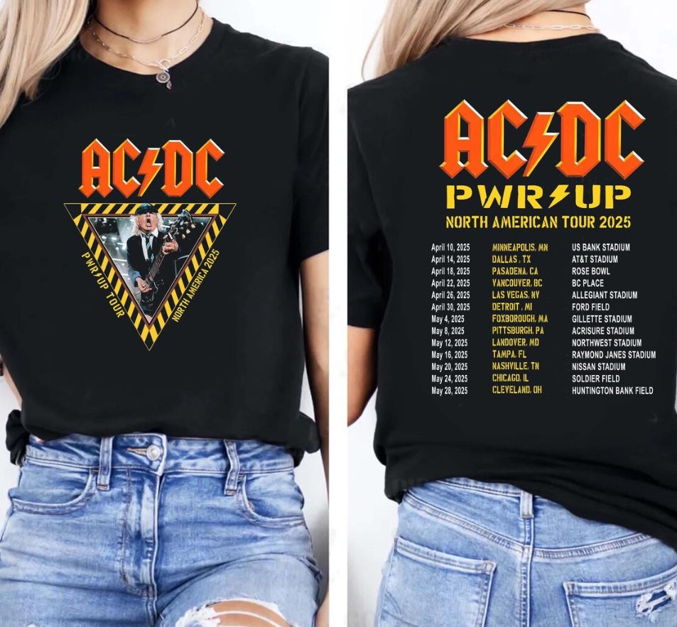 Acdc Power Up 2025 TShirt, Acdc Band Unisex Shirt, Power Up Tour 2025 Gift For Fan, Music Lover Shirt, Rock Music TShirt