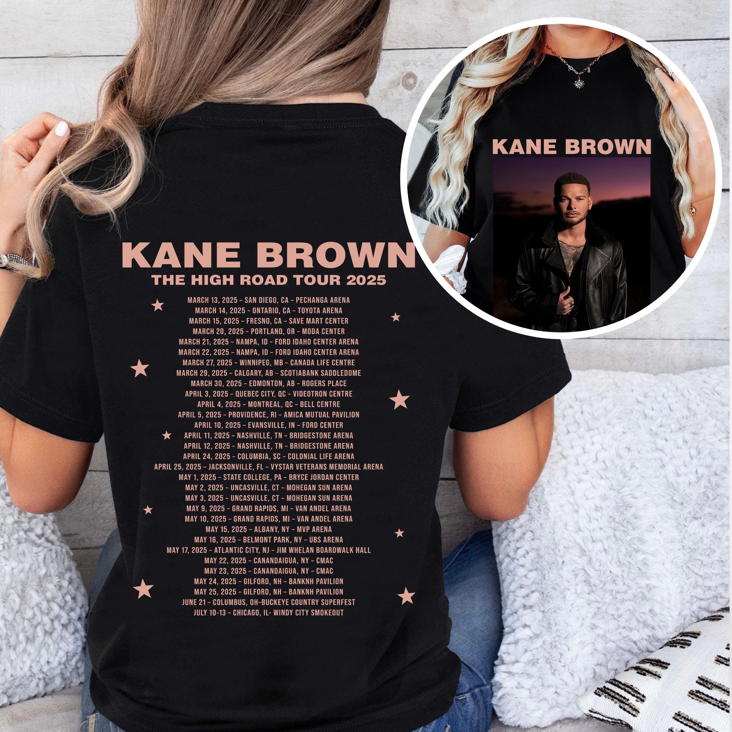 Kane Brown T-Shirt, Country Music Bleached Concert Tee, The High Road Tour